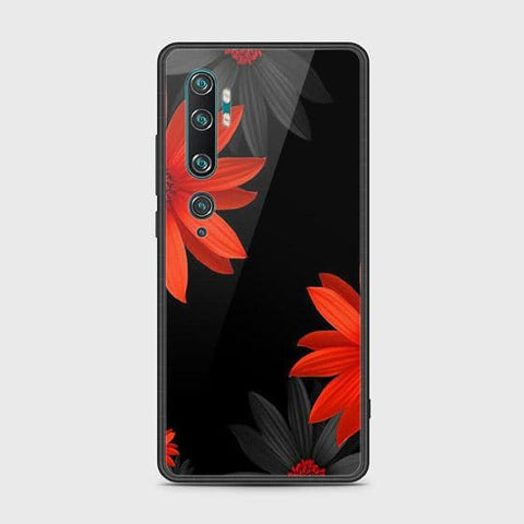 Xiaomi Mi Note 10 Cover - Floral Series 2 - HQ Ultra Shine Premium Infinity Glass Soft Silicon Borders Case