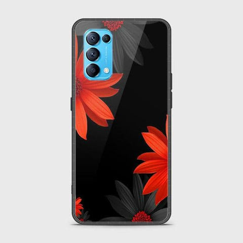 Oppo Reno 5 4G Cover - Floral Series 2 - HQ Ultra Shine Premium Infinity Glass Soft Silicon Borders Case