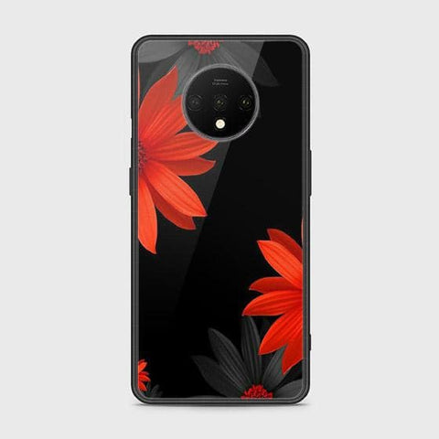 OnePlus 7T Cover - Floral Series 2 - HQ Ultra Shine Premium Infinity Glass Soft Silicon Borders Case