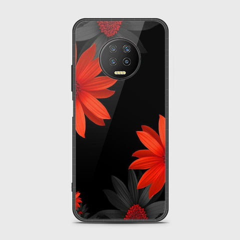 Infinix Note 7 Cover- Floral Series 2 - HQ Ultra Shine Premium Infinity Glass Soft Silicon Borders Case