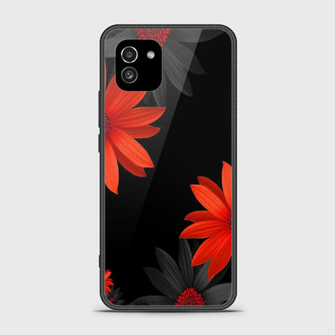 Samsung Galaxy A03 Cover- Floral Series 2 - HQ Ultra Shine Premium Infinity Glass Soft Silicon Borders Case