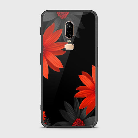 OnePlus 6 Cover- Floral Series 2 - HQ Ultra Shine Premium Infinity Glass Soft Silicon Borders Case