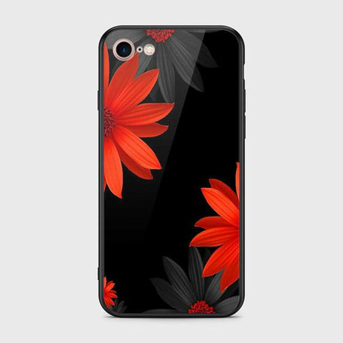 iPhone 8 / 7 Cover - Floral Series 2 - HQ Ultra Shine Premium Infinity Glass Soft Silicon Borders Case