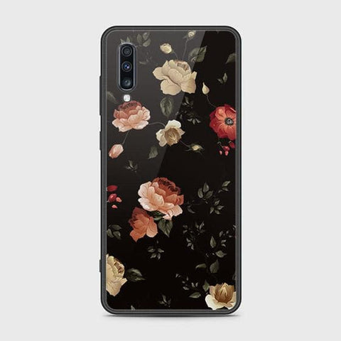 Samsung Galaxy A70 Cover - Floral Series 2 - HQ Ultra Shine Premium Infinity Glass Soft Silicon Borders Case