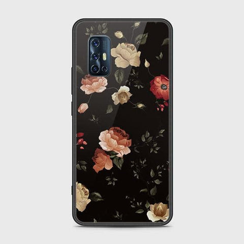 Vivo V17 Cover - Floral Series 2 - HQ Ultra Shine Premium Infinity Glass Soft Silicon Borders Case