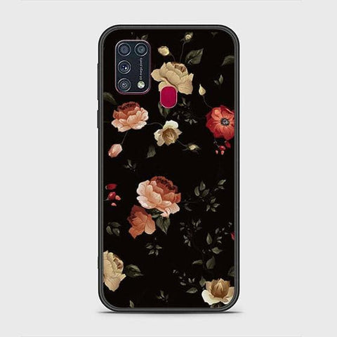 Samsung Galaxy M31 Cover - Floral Series 2 - HQ Ultra Shine Premium Infinity Glass Soft Silicon Borders Case