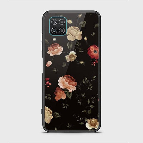 Samsung Galaxy A12 Cover - Floral Series 2 - HQ Ultra Shine Premium Infinity Glass Soft Silicon Borders Case