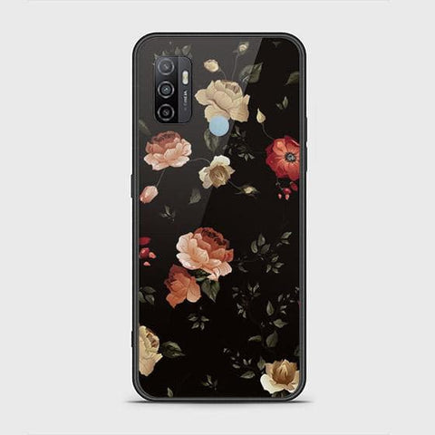 Oppo A53 Cover - Floral Series 2 - HQ Ultra Shine Premium Infinity Glass Soft Silicon Borders Case