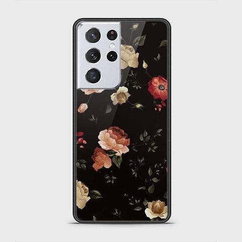 Samsung Galaxy S21 Ultra 5G Cover - Floral Series 2 - HQ Ultra Shine Premium Infinity Glass Soft Silicon Borders Case