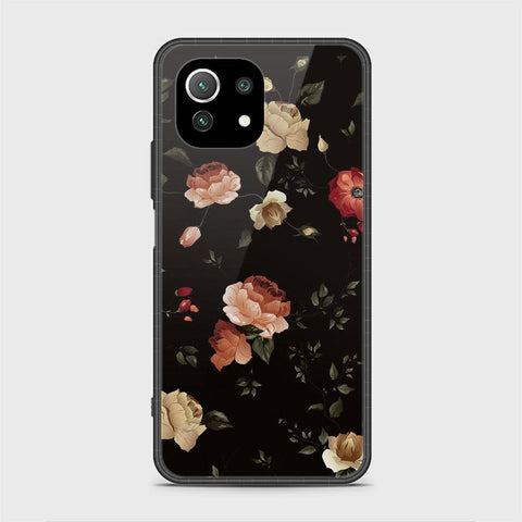 Xiaomi Mi 11 Lite Cover - Floral Series 2 - HQ Ultra Shine Premium Infinity Glass Soft Silicon Borders Case