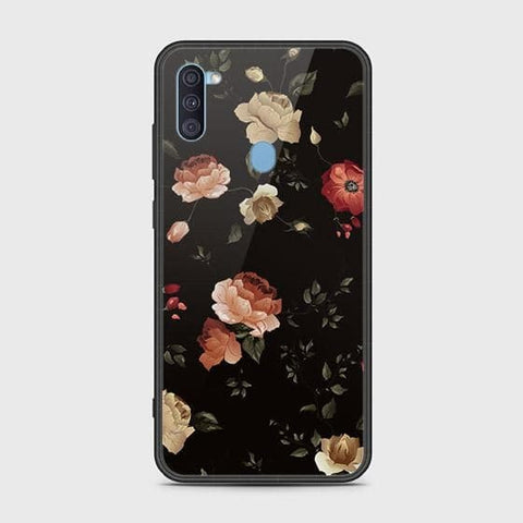 Samsung Galaxy A11 Cover - Floral Series 2 - HQ Ultra Shine Premium Infinity Glass Soft Silicon Borders Case