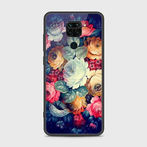 Xiaomi Redmi Note 9 Cover - Floral Series 2 - HQ Ultra Shine Premium Infinity Glass Soft Silicon Borders Case