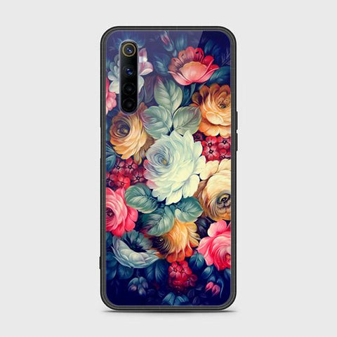 Realme 6 Cover - Floral Series 2 - HQ Ultra Shine Premium Infinity Glass Soft Silicon Borders Case