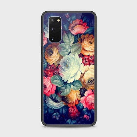 Samsung Galaxy S20 Cover - Floral Series 2 - HQ Ultra Shine Premium Infinity Glass Soft Silicon Borders Case