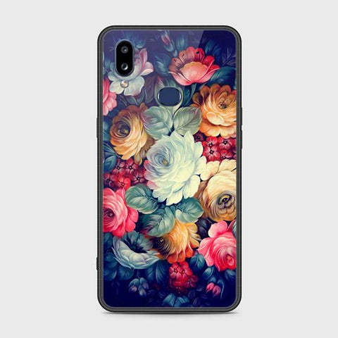 Samsung Galaxy A10s Cover - Floral Series 2 - HQ Ultra Shine Premium Infinity Glass Soft Silicon Borders Case