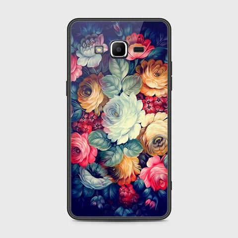 Samsung Galaxy J2 Prime Cover - Floral Series 2 - HQ Ultra Shine Premium Infinity Glass Soft Silicon Borders Case