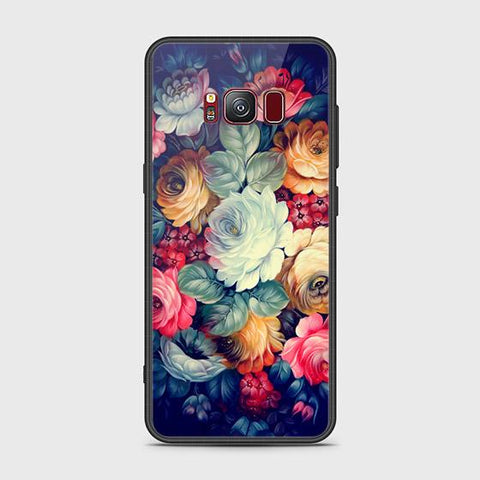 Samsung Galaxy S8 Plus Cover - Floral Series 2 - HQ Ultra Shine Premium Infinity Glass Soft Silicon Borders Case