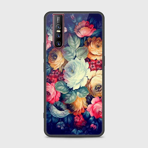 Vivo V15 Pro Cover - Floral Series 2 - HQ Ultra Shine Premium Infinity Glass Soft Silicon Borders Case