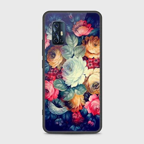 Vivo V17 Cover - Floral Series 2 - HQ Ultra Shine Premium Infinity Glass Soft Silicon Borders Case