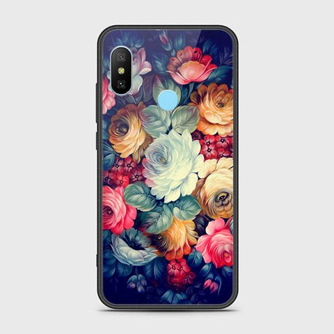 Xiaomi Redmi Note 6 Pro Cover - Floral Series 2 - HQ Ultra Shine Premium Infinity Glass Soft Silicon Borders Case