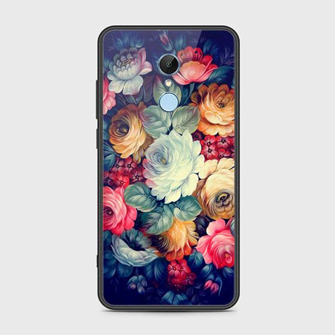 Xiaomi Redmi Note 5 / Redmi 5 Plus Cover - Floral Series 2 - HQ Ultra Shine Premium Infinity Glass Soft Silicon Borders Case