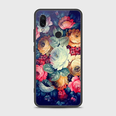 Xiaomi Redmi Note 7 Cover - Floral Series 2 - HQ Ultra Shine Premium Infinity Glass Soft Silicon Borders Case