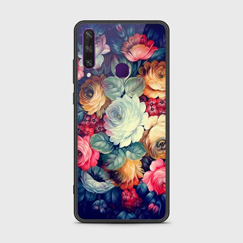 Huawei Y6p Cover - Floral Series 2 - HQ Ultra Shine Premium Infinity Glass Soft Silicon Borders Case