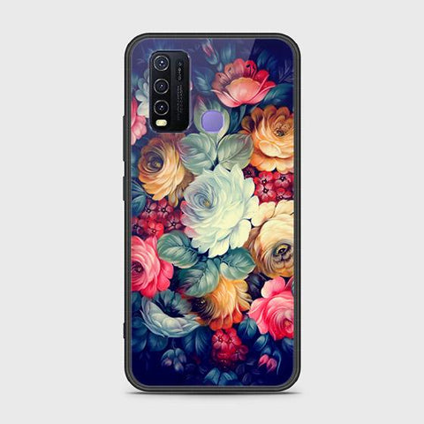 Vivo Y50 Cover - Floral Series 2 - HQ Ultra Shine Premium Infinity Glass Soft Silicon Borders Case