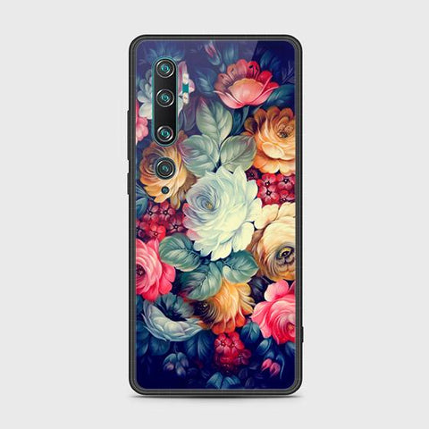 Xiaomi Mi Note 10 Cover - Floral Series 2 - HQ Ultra Shine Premium Infinity Glass Soft Silicon Borders Case