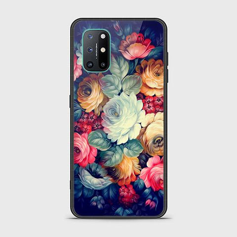 OnePlus 8T Cover - Floral Series 2 - HQ Ultra Shine Premium Infinity Glass Soft Silicon Borders Case