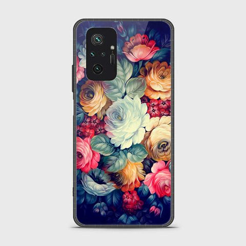 Xiaomi Redmi Note 10 Pro Max Cover - Floral Series 2 - HQ Ultra Shine Premium Infinity Glass Soft Silicon Borders Case