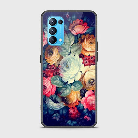 Oppo Reno 5 4G Cover - Floral Series 2 - HQ Ultra Shine Premium Infinity Glass Soft Silicon Borders Case