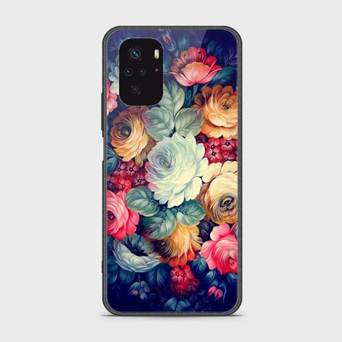 Xiaomi Redmi Note 10 4G Cover - Floral Series 2 - HQ Ultra Shine Premium Infinity Glass Soft Silicon Borders Case