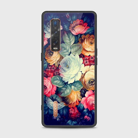 Oppo Find X2 Pro Cover - Floral Series 2 - HQ Ultra Shine Premium Infinity Glass Soft Silicon Borders Case