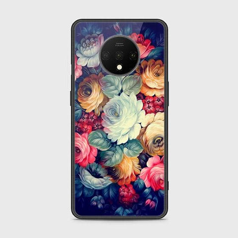 OnePlus 7T Cover - Floral Series 2 - HQ Ultra Shine Premium Infinity Glass Soft Silicon Borders Case