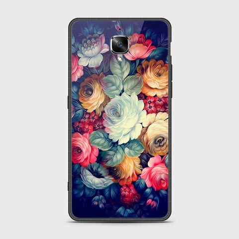 OnePlus 3 Cover- Floral Series 2 - HQ Ultra Shine Premium Infinity Glass Soft Silicon Borders Case