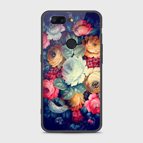 OnePlus 5T Cover- Floral Series 2 - HQ Ultra Shine Premium Infinity Glass Soft Silicon Borders Case