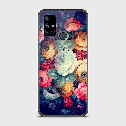 OnePlus Nord N10 5G Cover- Floral Series 2 - HQ Ultra Shine Premium Infinity Glass Soft Silicon Borders Case