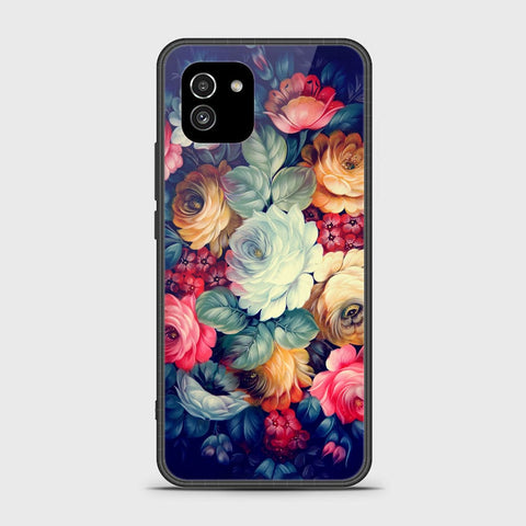 Samsung Galaxy A03 Cover- Floral Series 2 - HQ Ultra Shine Premium Infinity Glass Soft Silicon Borders Case