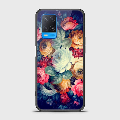 Oppo A54 4G Cover- Floral Series 2 - HQ Ultra Shine Premium Infinity Glass Soft Silicon Borders Case