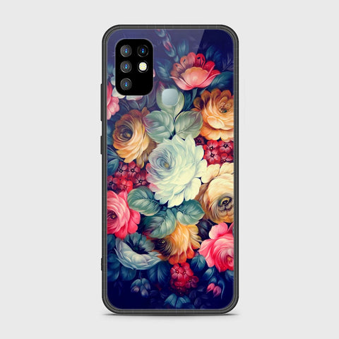 Infinix Hot 10 Cover- Floral Series 2 - HQ Ultra Shine Premium Infinity Glass Soft Silicon Borders Case