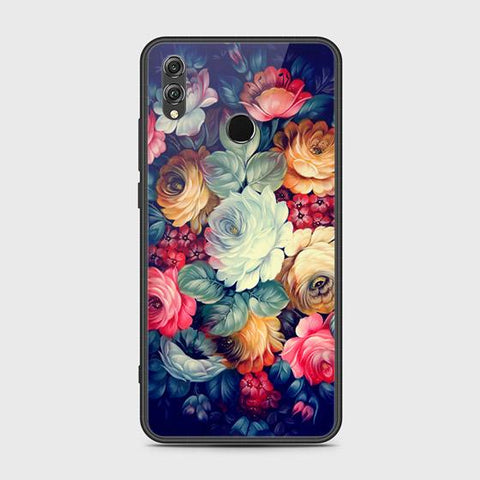 Huawei Honor 8X Cover - Floral Series 2 - HQ Ultra Shine Premium Infinity Glass Soft Silicon Borders Case