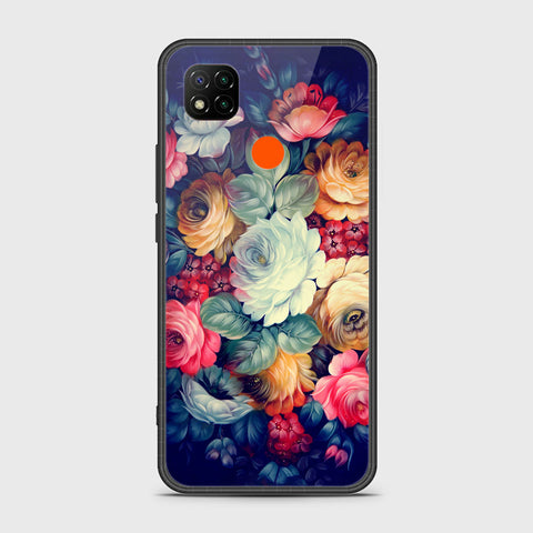Xiaomi Redmi 10A Cover- Floral Series 2 - HQ Ultra Shine Premium Infinity Glass Soft Silicon Borders Case