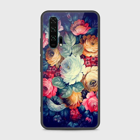 Honor 20 Pro Cover - Floral Series 2 - HQ Ultra Shine Premium Infinity Glass Soft Silicon Borders Case