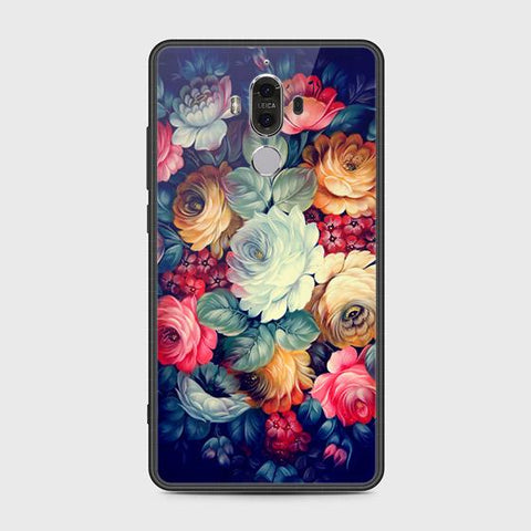 Huawei Mate 9 Cover - Floral Series 2 - HQ Ultra Shine Premium Infinity Glass Soft Silicon Borders Case