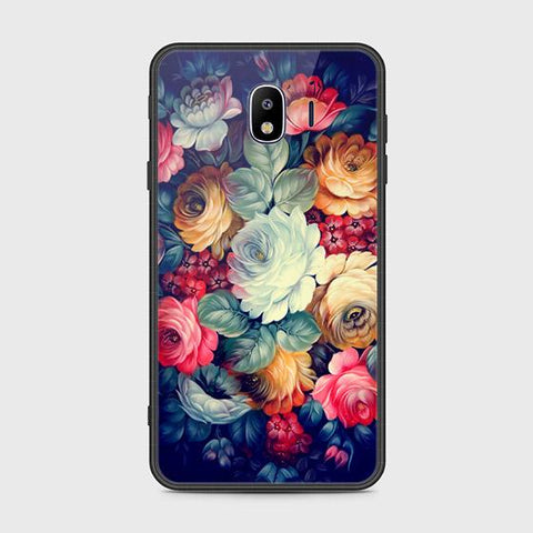 Samsung Galaxy J4 2018 Cover - Floral Series 2 - HQ Ultra Shine Premium Infinity Glass Soft Silicon Borders Case