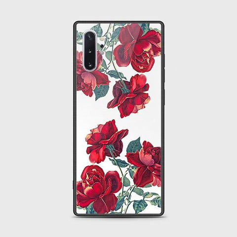 Samsung Galaxy Note 10 Plus Cover - Floral Series 2 - HQ Ultra Shine Premium Infinity Glass Soft Silicon Borders Case