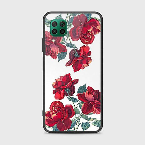 Huawei P40 Lite Cover - Floral Series 2 - HQ Ultra Shine Premium Infinity Glass Soft Silicon Borders Case