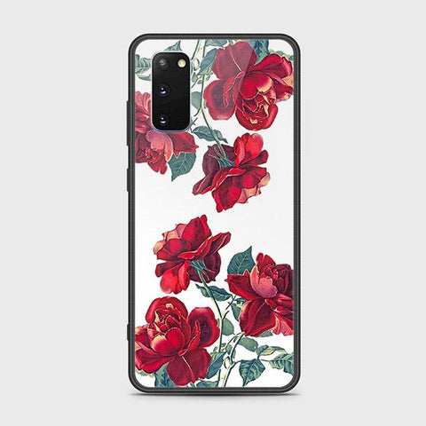 Samsung Galaxy S20 Cover - Floral Series 2 - HQ Ultra Shine Premium Infinity Glass Soft Silicon Borders Case