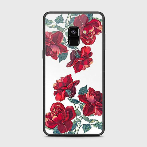 Samsung Galaxy A8 2018 Cover - Floral Series 2 - HQ Ultra Shine Premium Infinity Glass Soft Silicon Borders Case